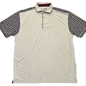 G-MAC Geometric Print Performance Golf Polo Shirt Quick Dry Size XL